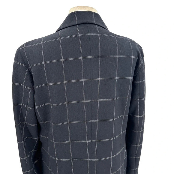 Michael Kors Collection Black Windowpane Check Double Breasted Blazer Size US 6 - Picture 7 of 9